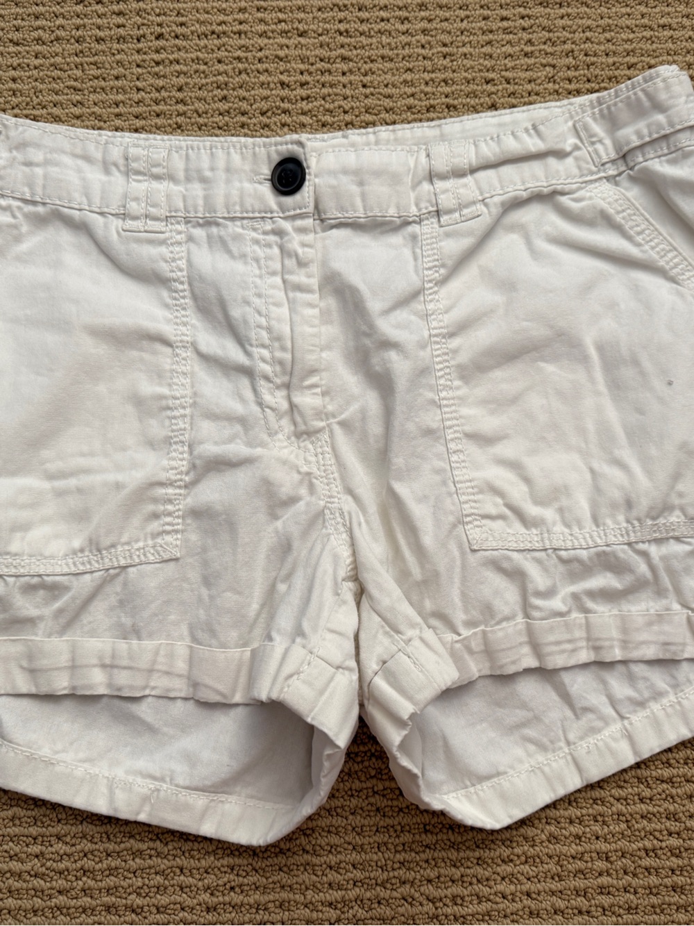 H&M White Women’s Relaxed Cotton Shorts